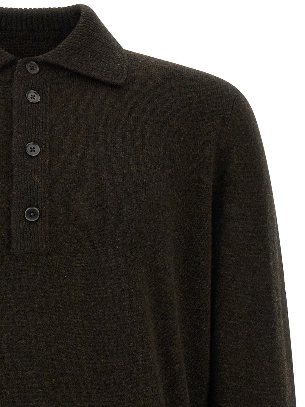 ZEGNA Brown Wool Polo Shirt