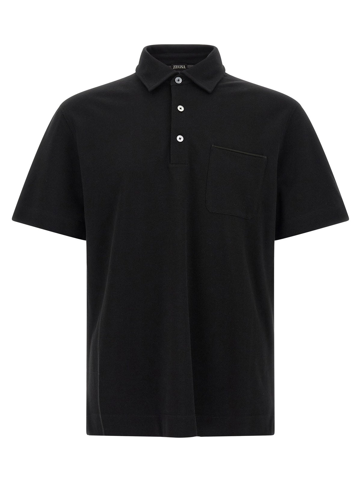 ZEGNA Black Cotton Polo Shirt