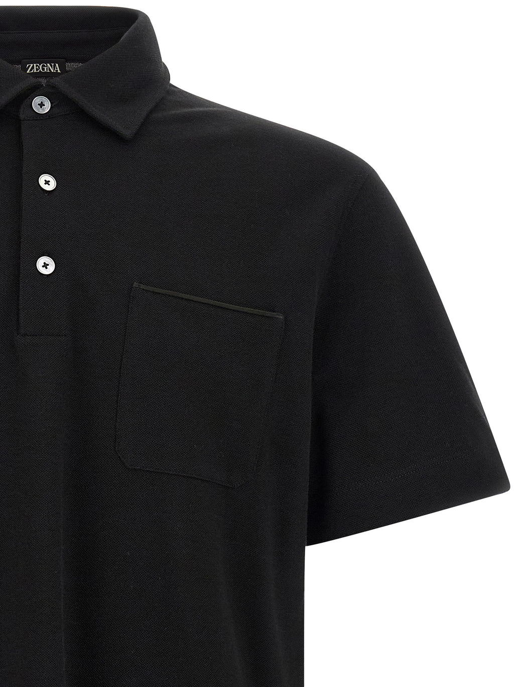 ZEGNA Black Cotton Polo Shirt