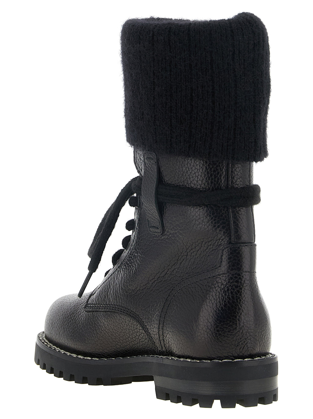 Fendi Black Calfskin Lace-Up Boots