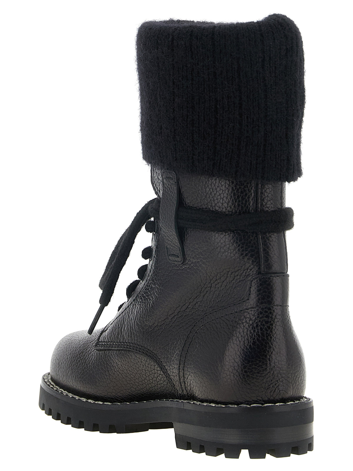 Fendi Black Calfskin Lace-Up Boots