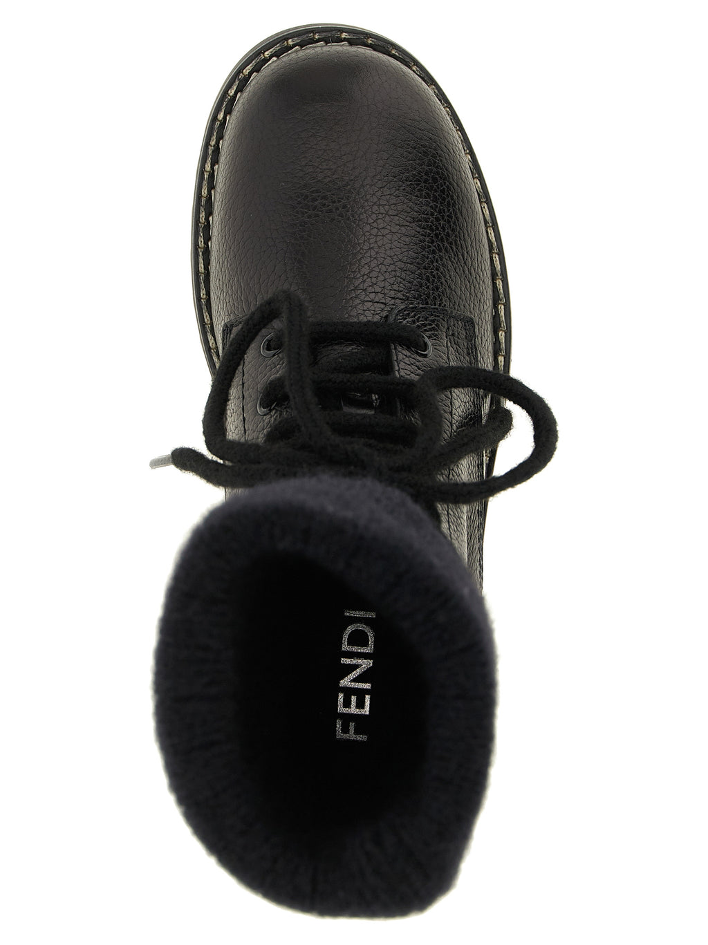 Fendi Black Calfskin Lace-Up Boots