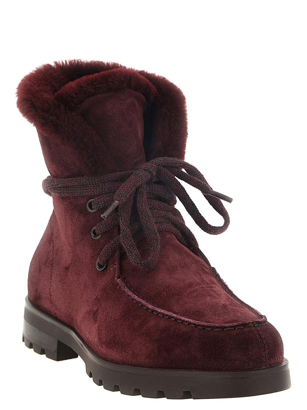 Santoni Bordeaux Calfskin Ankle Boots
