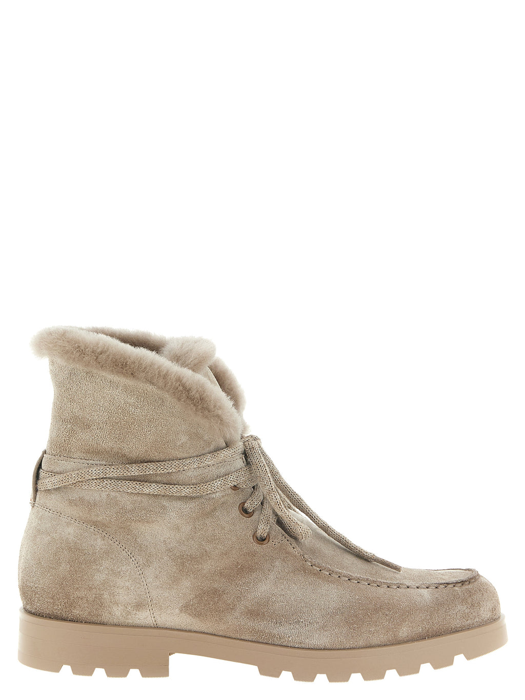 Santoni Beige Calfskin Ankle Boots