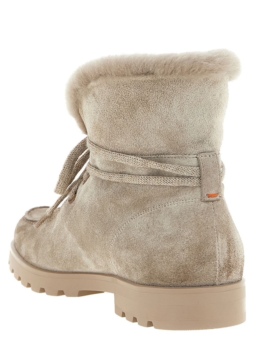 Santoni Beige Calfskin Ankle Boots