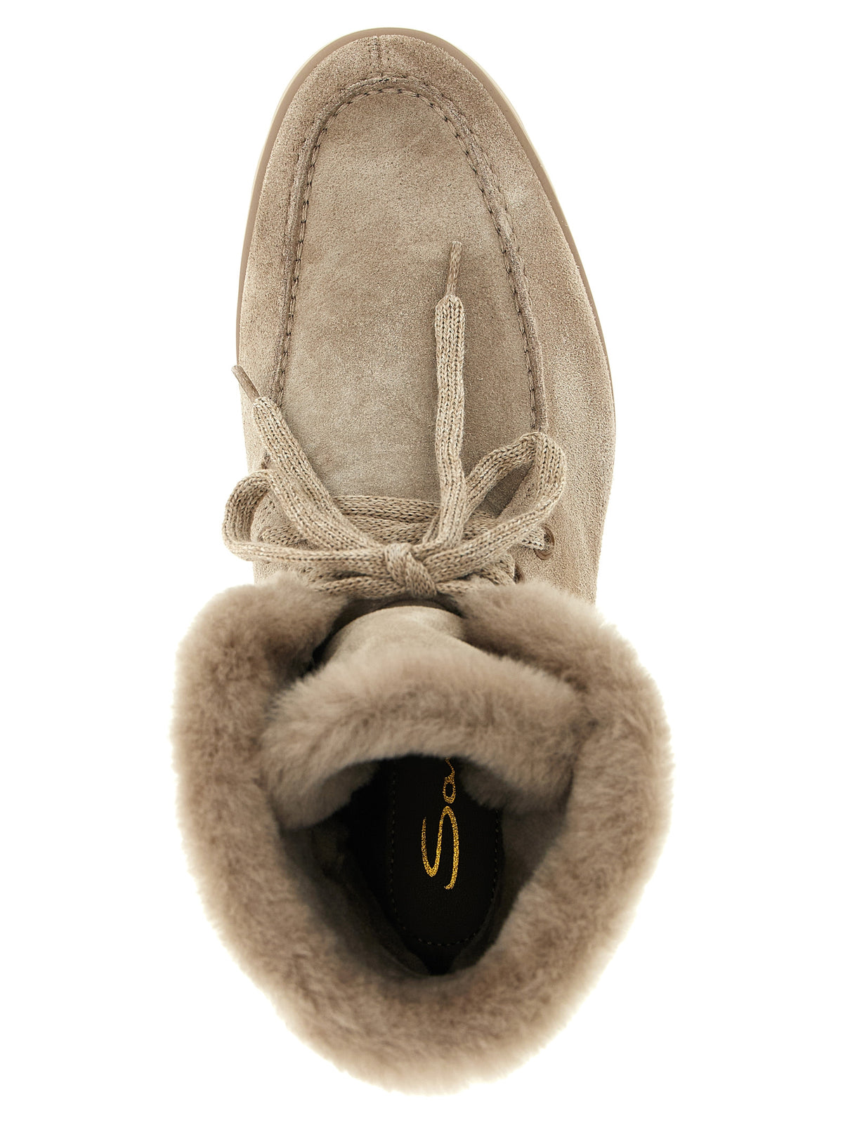 Santoni Beige Calfskin Ankle Boots