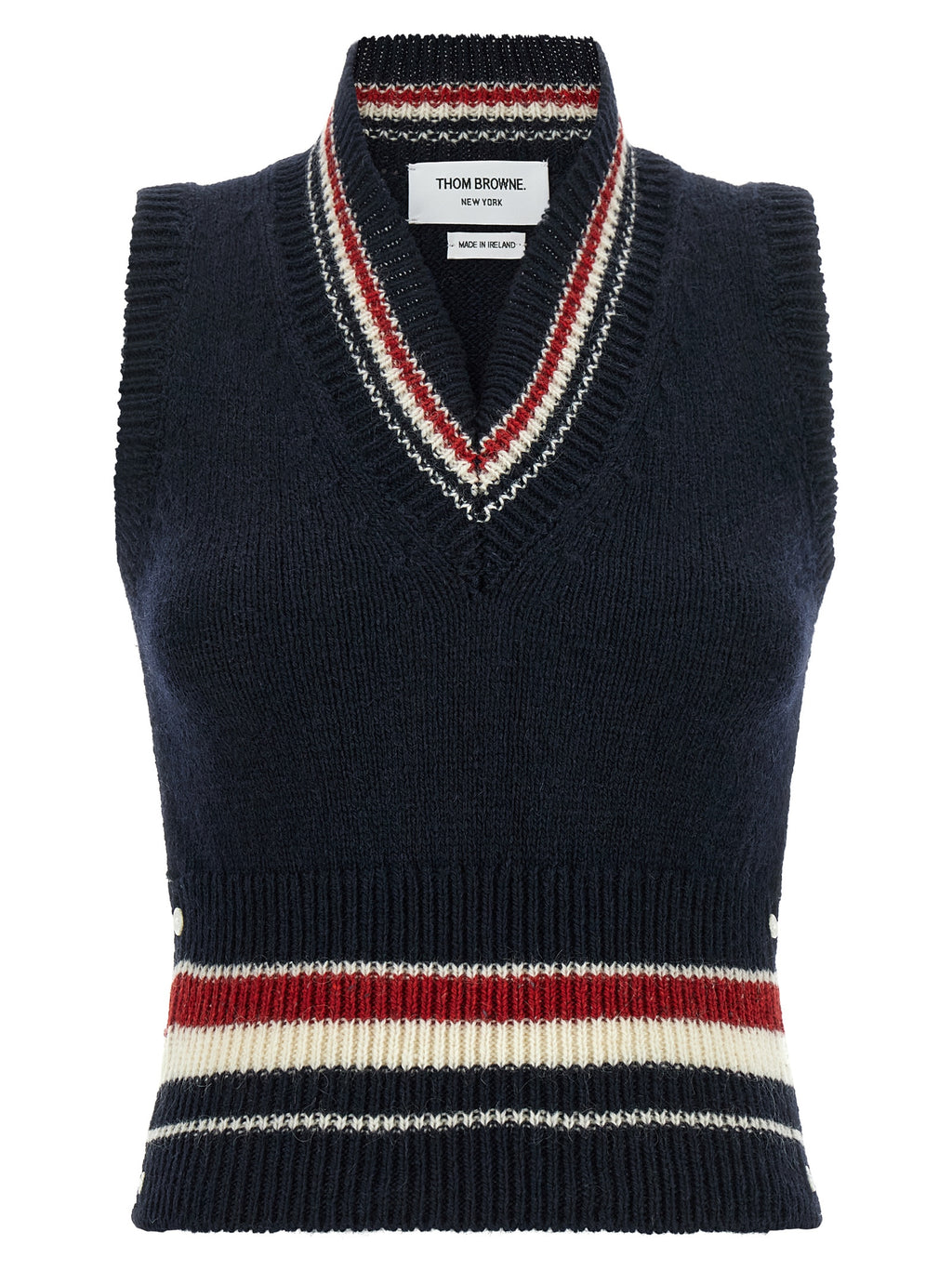 Thom Browne Blue Wool Sleeveless Jacket