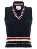 Thom Browne Blue Wool Sleeveless Jacket