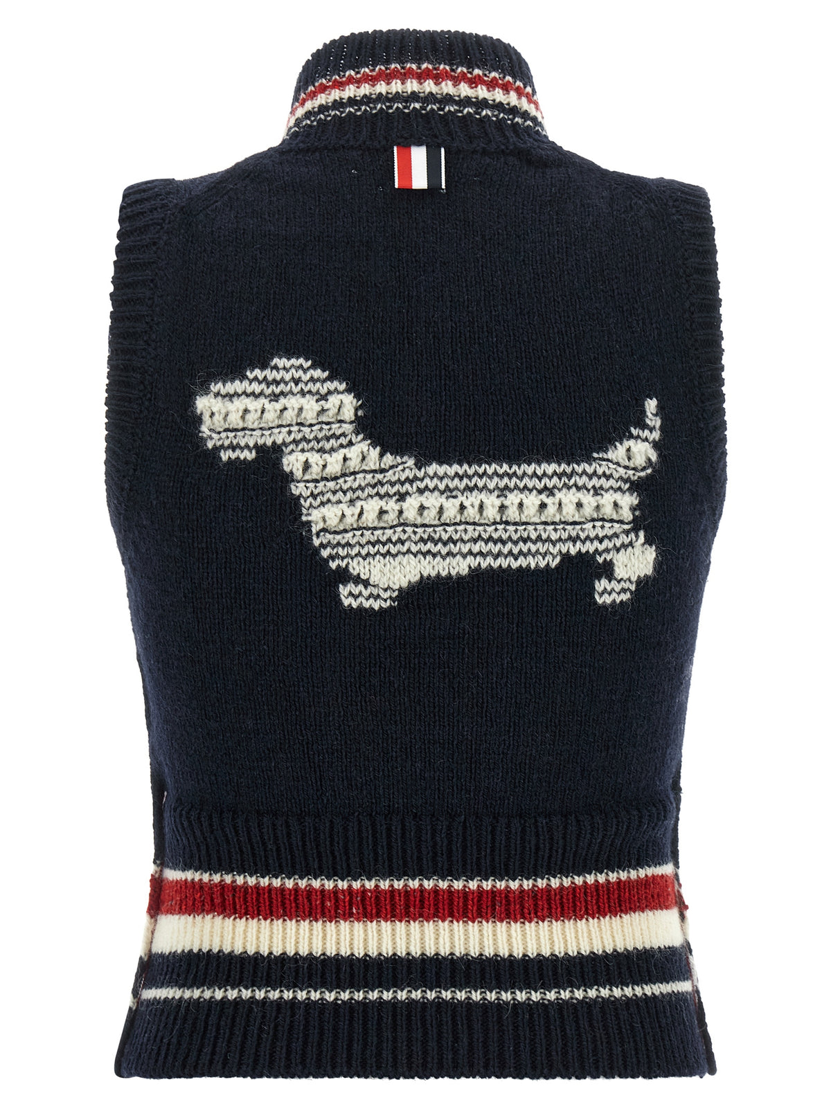 Thom Browne Blue Wool Sleeveless Jacket