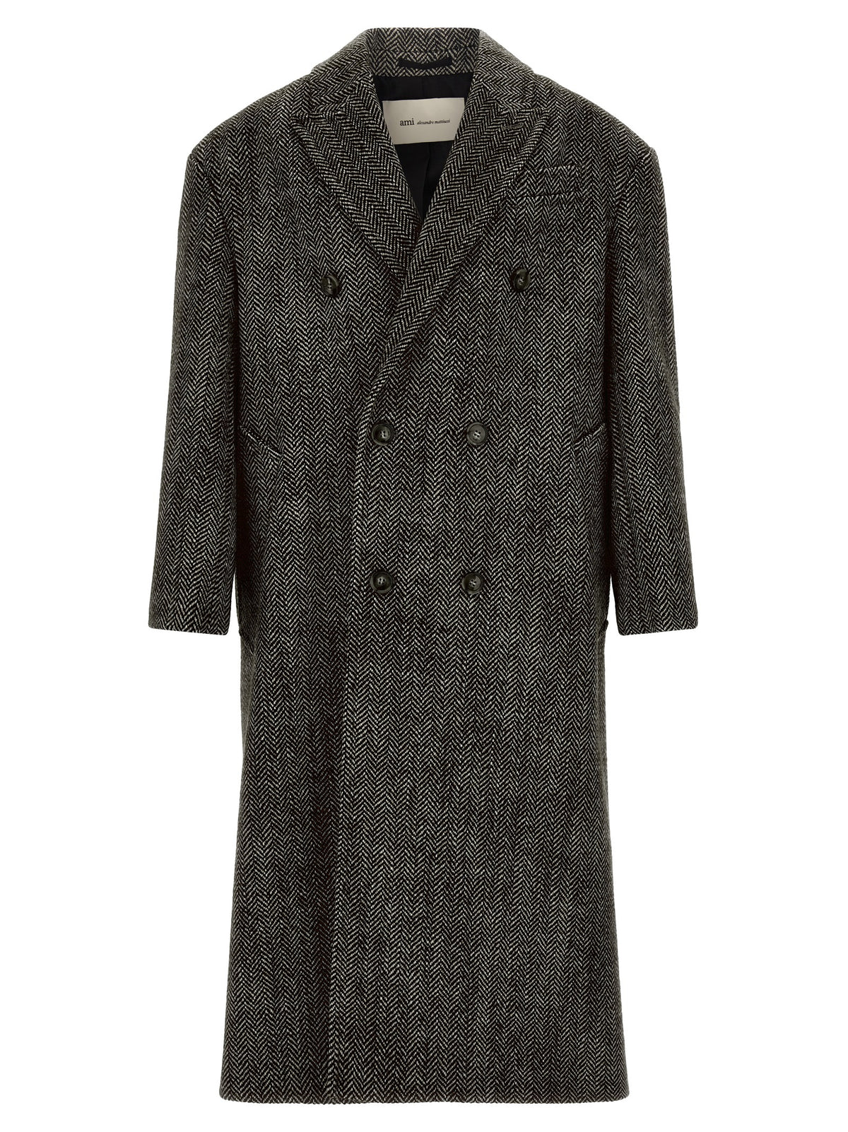 Ami Paris Black Virgin Wool Coat