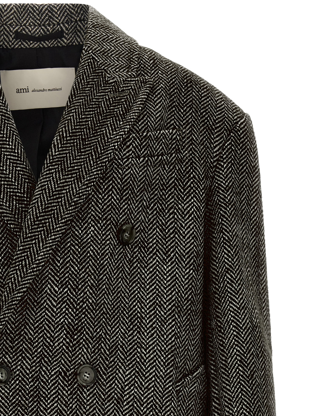 Ami Paris Black Virgin Wool Coat