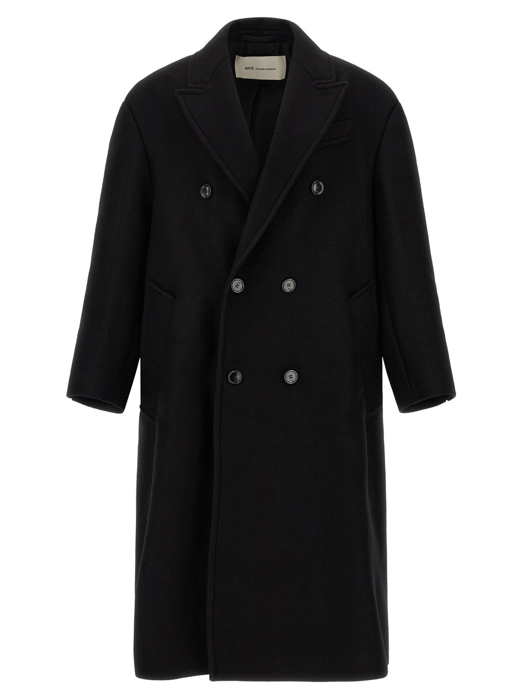 Ami Paris Black Wool Coat