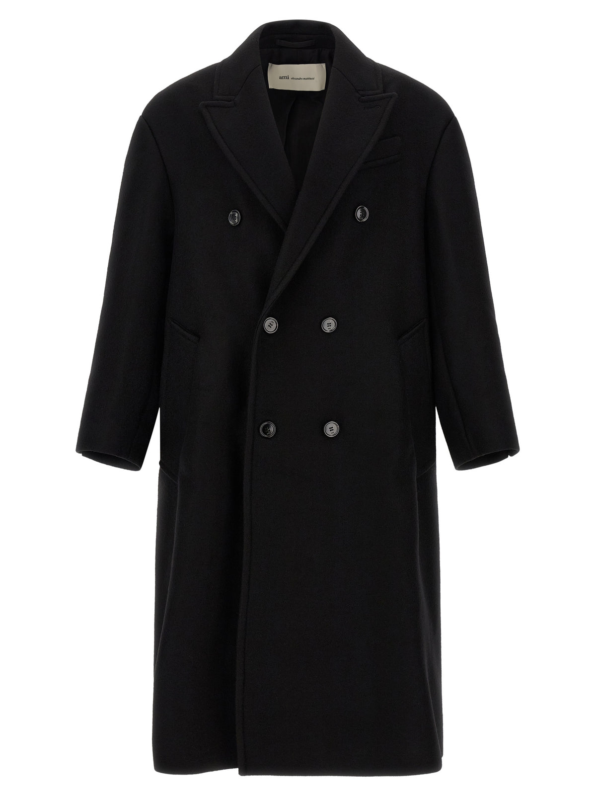Ami Paris Black Wool Coat