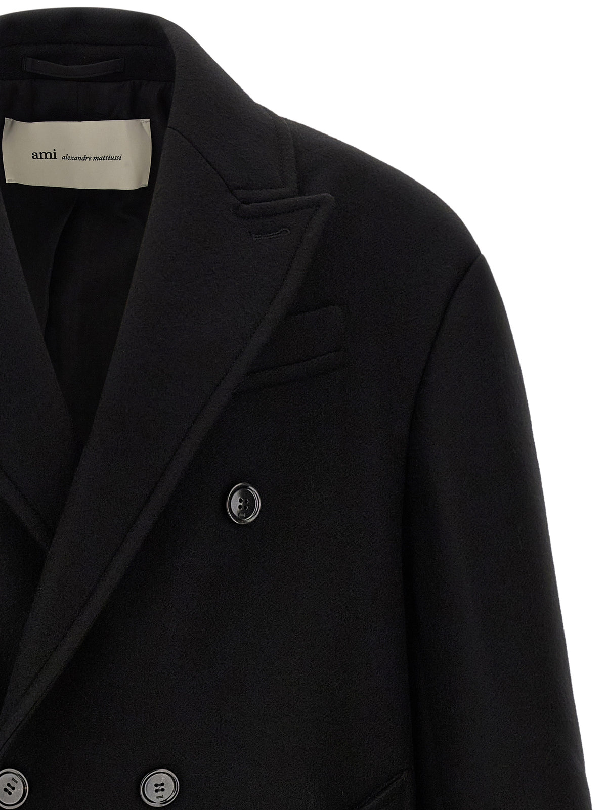 Ami Paris Black Wool Coat