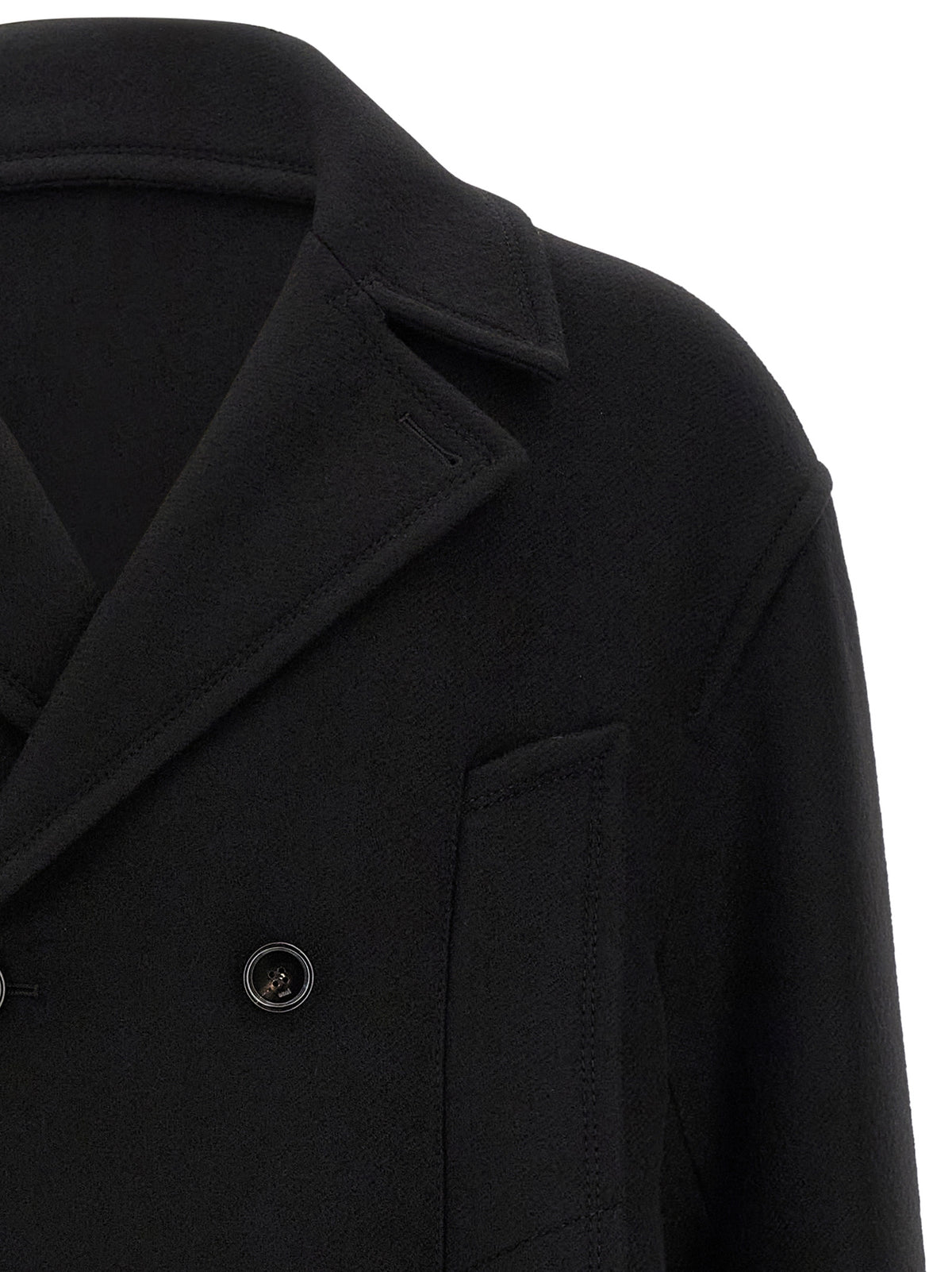 Ami Paris Black Virgin Wool Coat