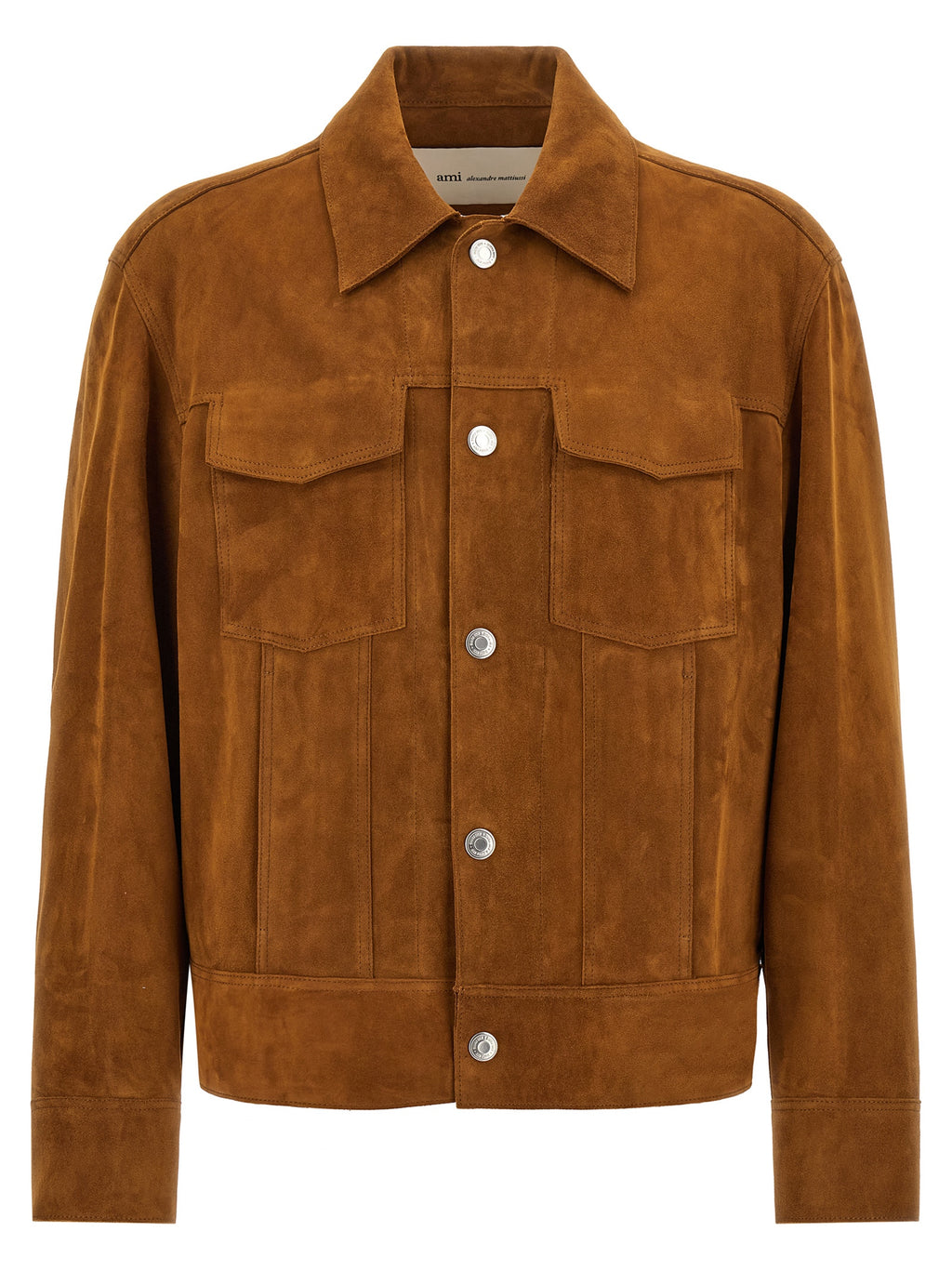 Ami Paris Brown Goatskin Leather Jacket