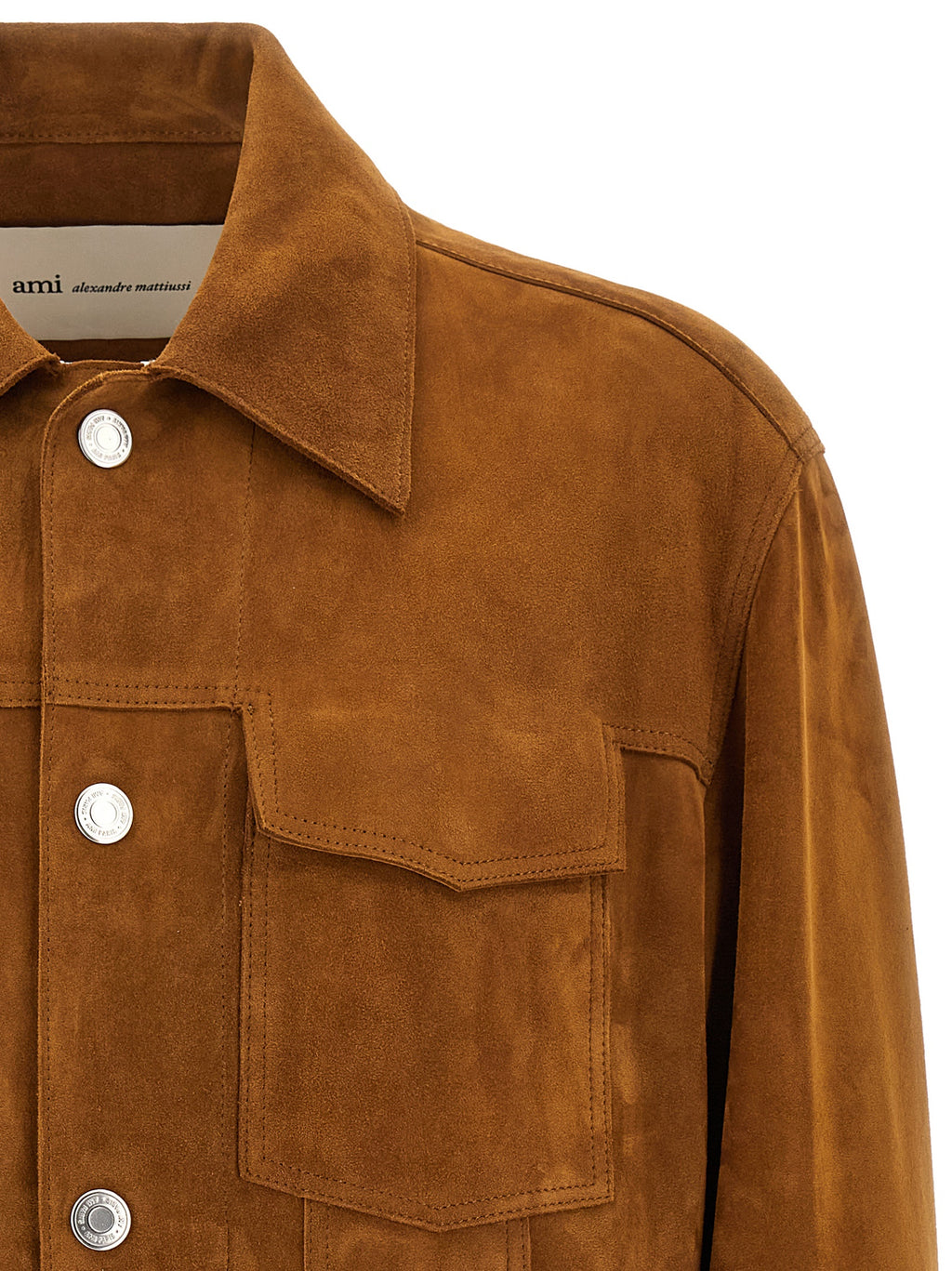 Ami Paris Brown Goatskin Leather Jacket