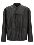 Jil Sander Black Calfskin Leather Jacket
