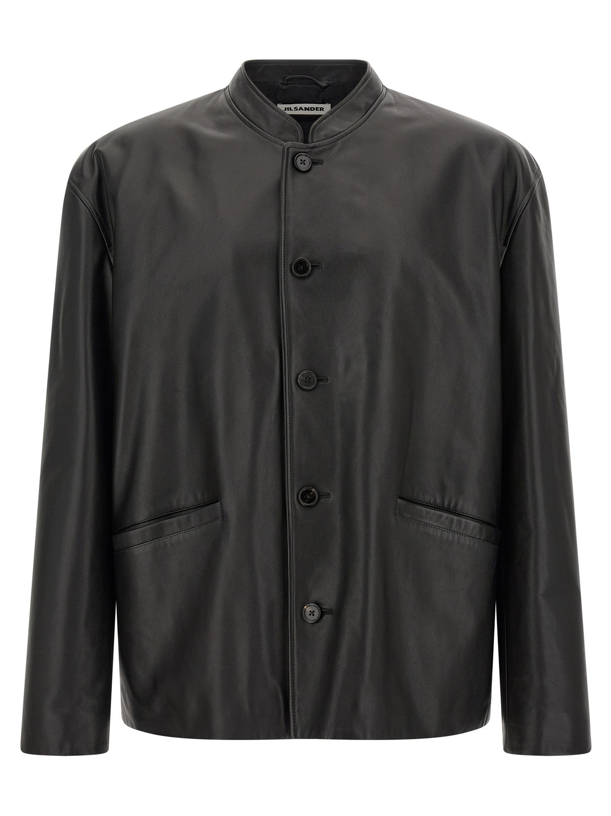 Jil Sander Black Calfskin Leather Jacket