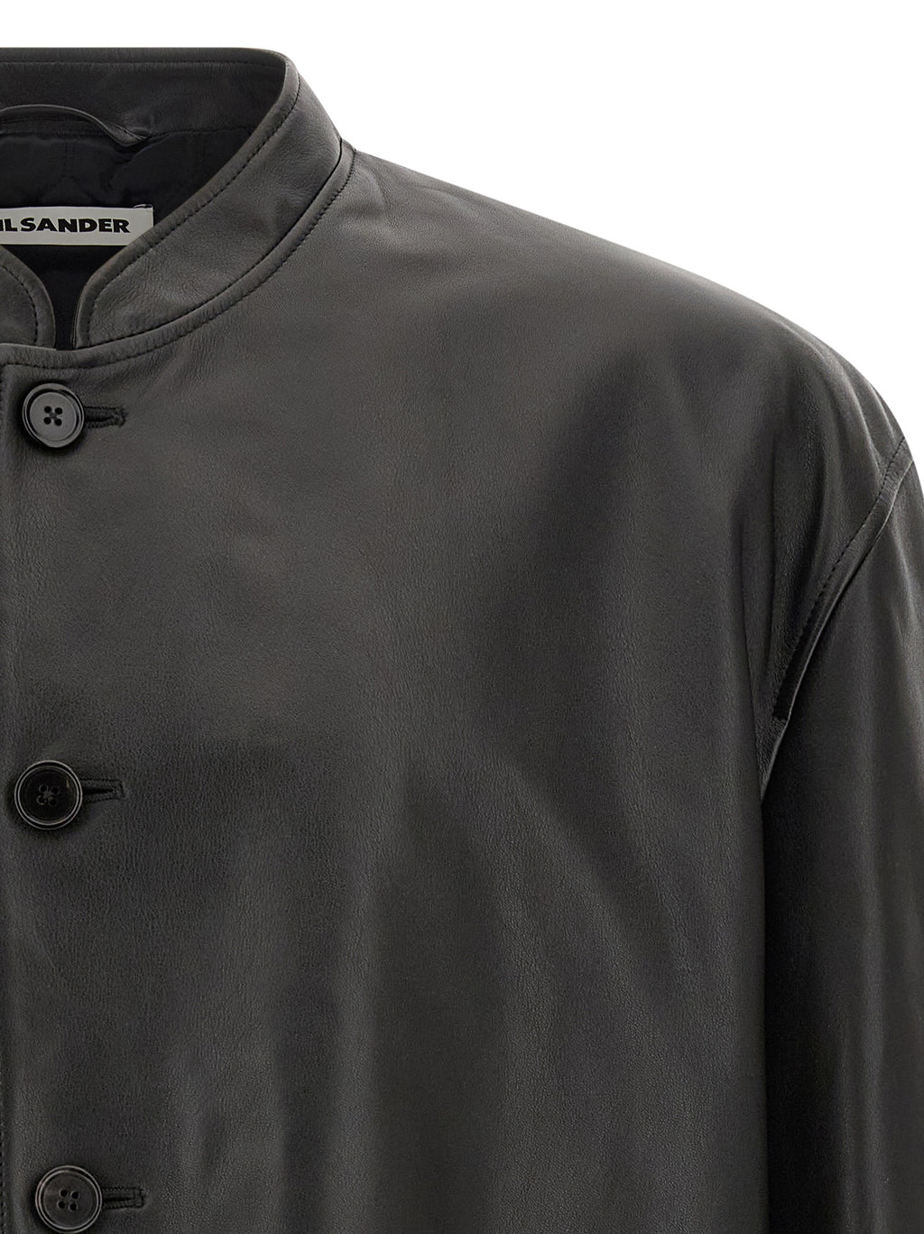 Jil Sander Black Calfskin Leather Jacket