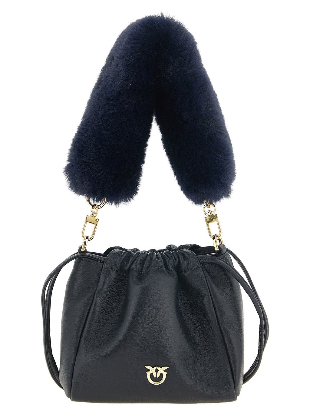 PINKO Blue Lambskin Shoulder Bag