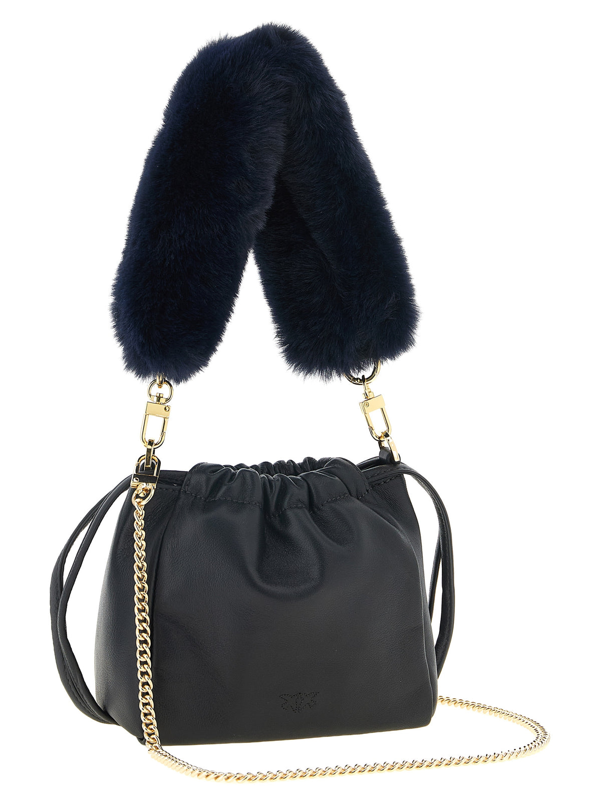 PINKO Blue Lambskin Shoulder Bag