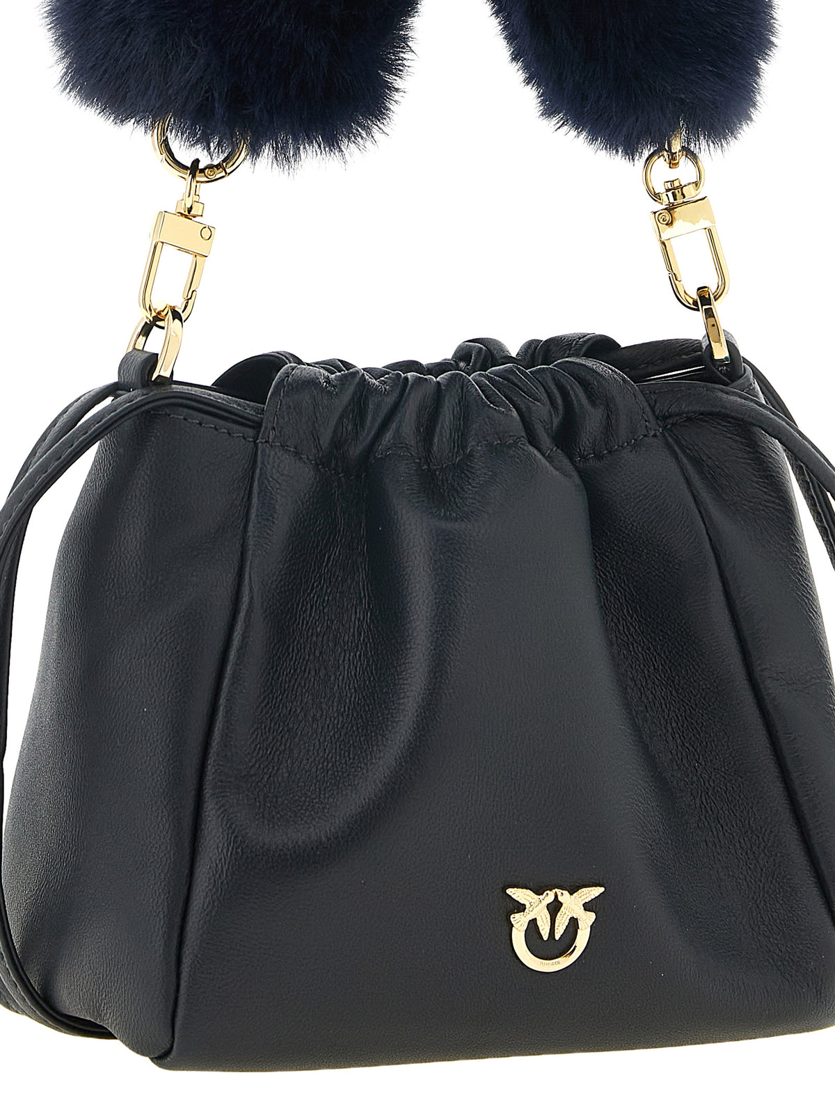 PINKO Blue Lambskin Shoulder Bag
