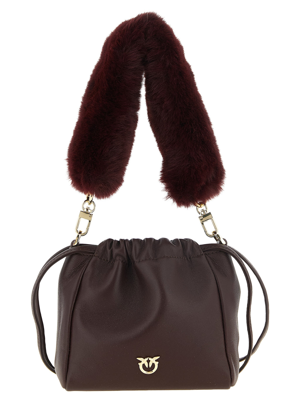 PINKO Bordeaux Lambskin Shoulder Bag