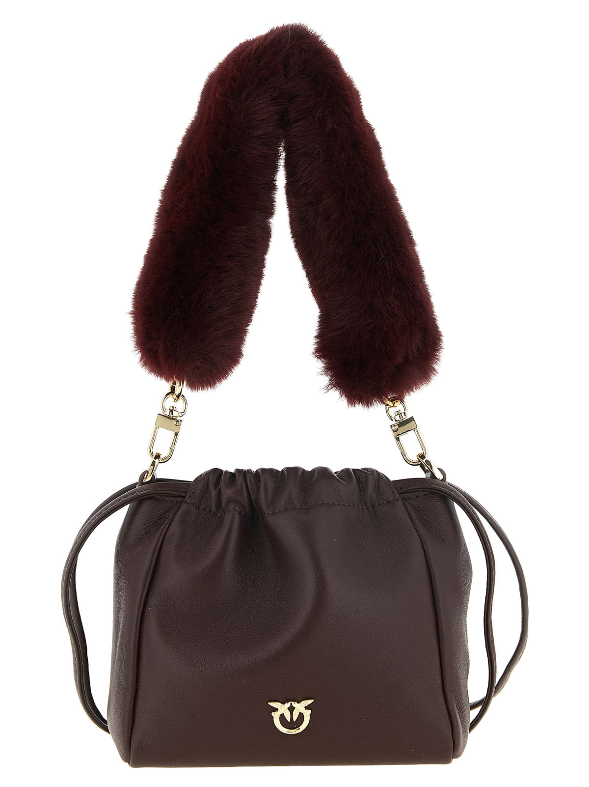 PINKO Bordeaux Lambskin Shoulder Bag