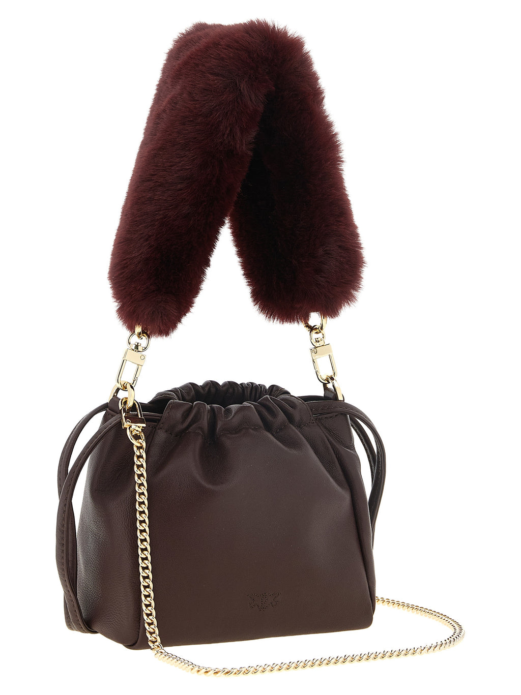 PINKO Bordeaux Lambskin Shoulder Bag