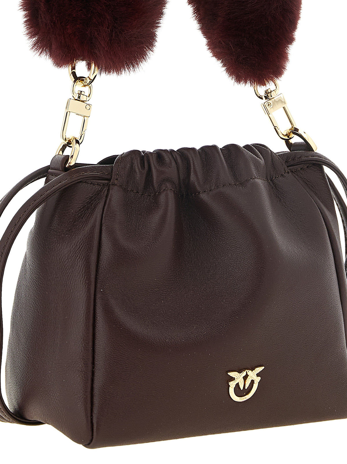 PINKO Bordeaux Lambskin Shoulder Bag