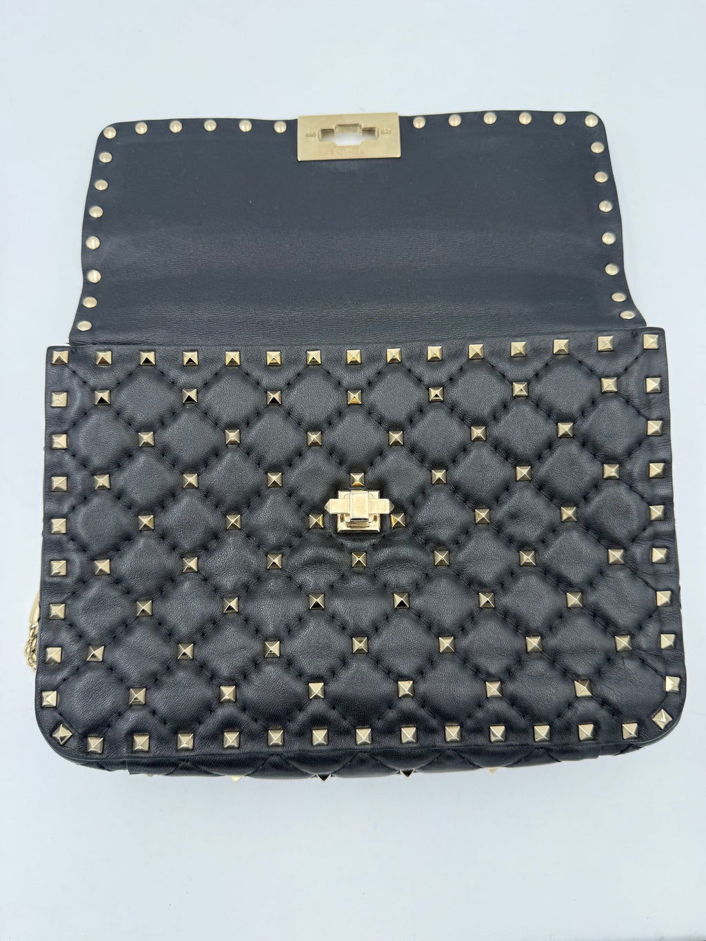 Valentino Garavani VALENTINO GARAVANI Rockstud Spike Black Handbag