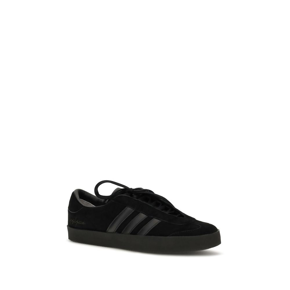 Y-3 Black Calf Leather Bos Taurus Athletic Sneakers