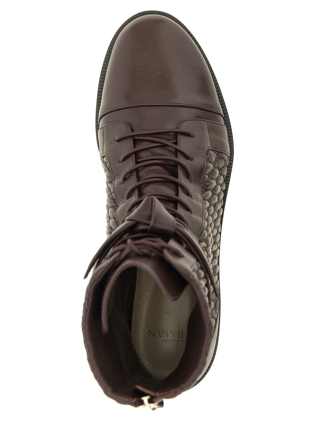 Alexandre Birman Purple Calfskin Lace-Up Boots