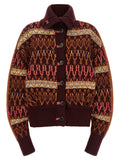 Dries Van Noten Bordeaux Wool Cardigan