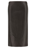 Tom Ford Brown Lamb Leather Midi Skirt