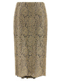 Ermanno Scervino Gold Polyester Midi Skirt