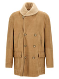 Brunello Cucinelli Beige Lamb Leather Leather Jacket