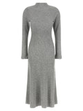 Fabiana Filippi Gray Virgin Wool Midi Dress