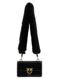 PINKO Black Calfskin Shoulder Bag