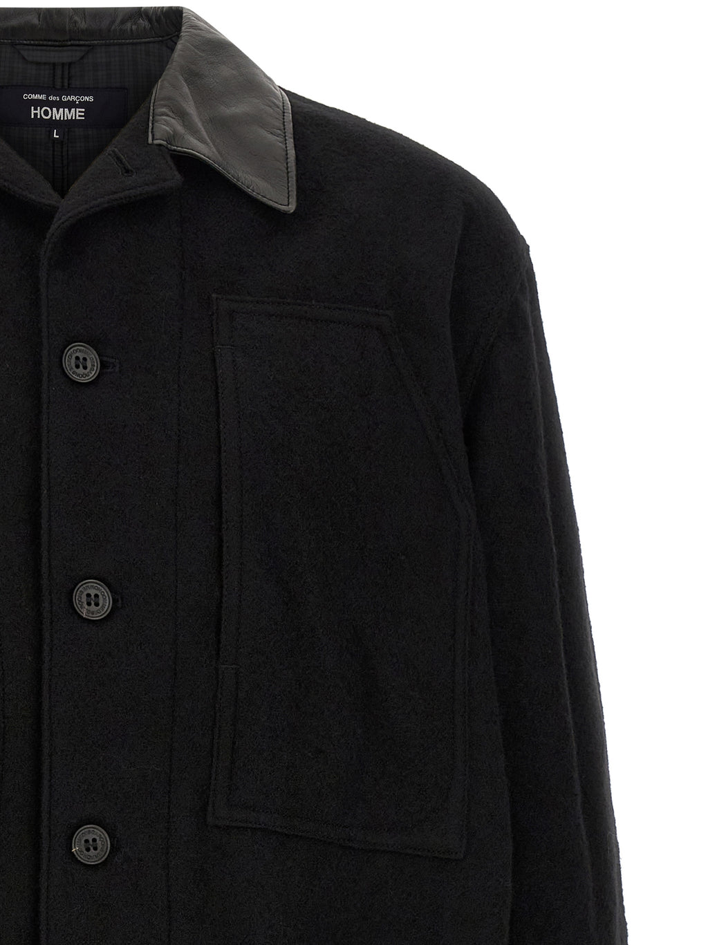 Comme Des Garçons Black Wool Full-Length Jacket