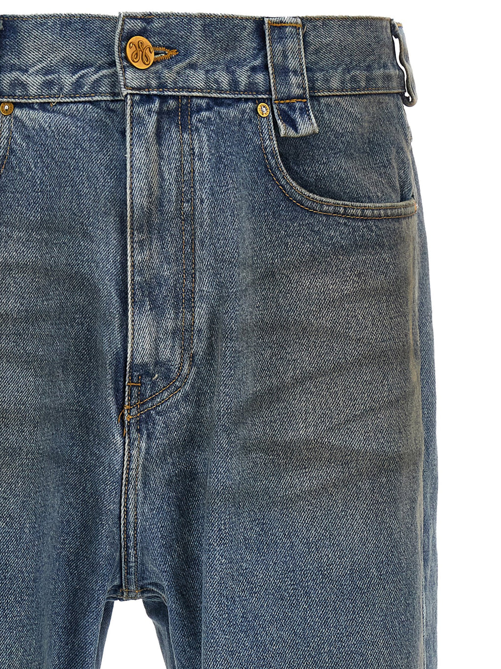 WILLY CHAVARRIA Blue Cotton Flared Jeans