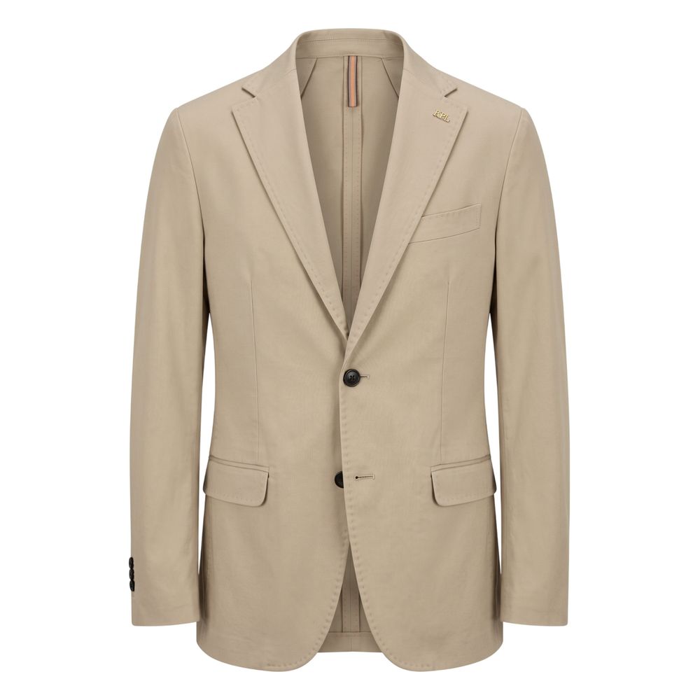Roberto Pepe Luxury Beige Cotton Men Jacket