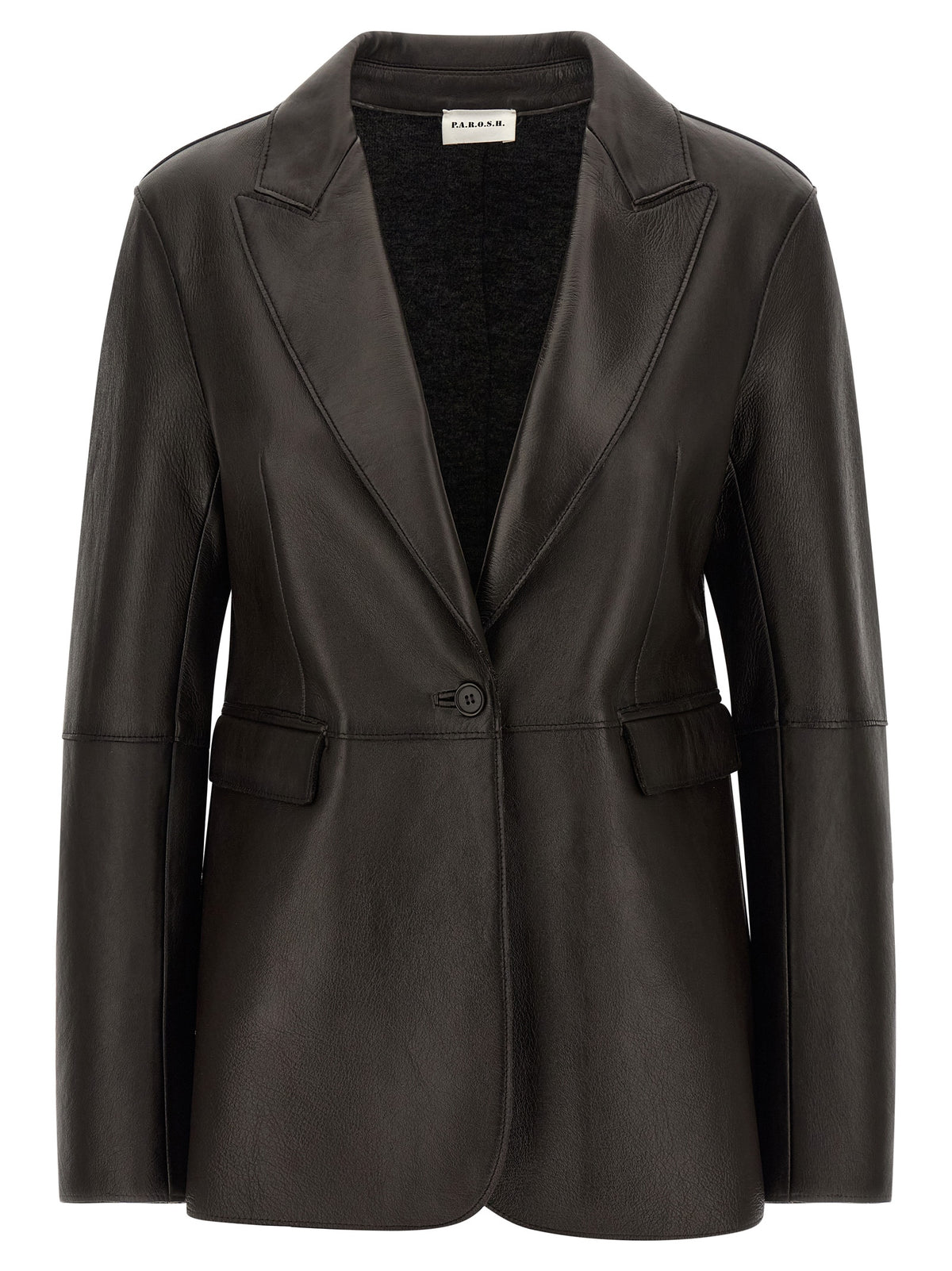 P.A.R.O.S.H. Black Lamb Leather Blazer