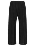 PLEATS PLEASE ISSEY MIYAKE Black Polyester Casual Pants