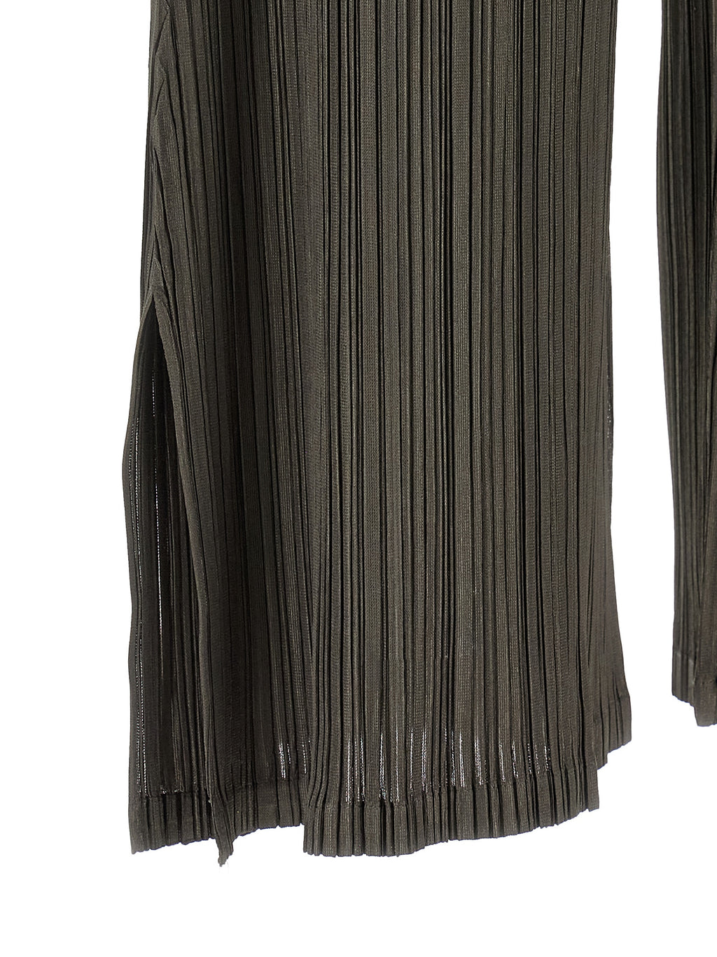 PLEATS PLEASE ISSEY MIYAKE Gray Polyester Casual Pants