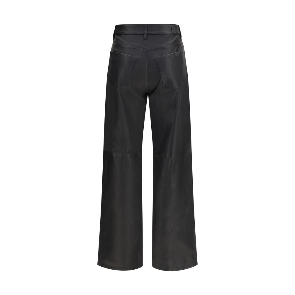 7FOR Black Leather Pants