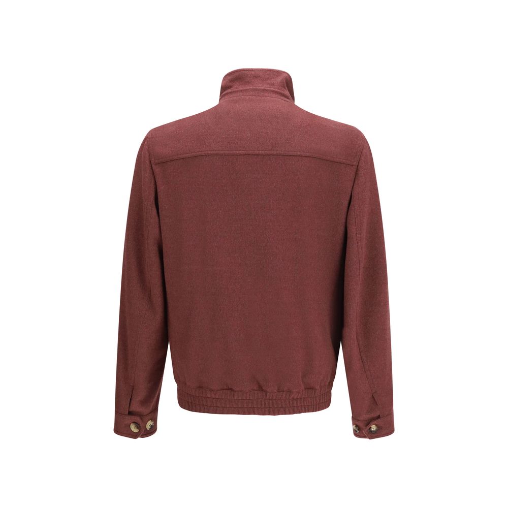 Brunello Cucinelli Bordeaux Wool Oves Aries Full-Length Jacket