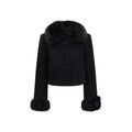 Self-Portrait Black Wool Oves Aries Full-Length Jacket
