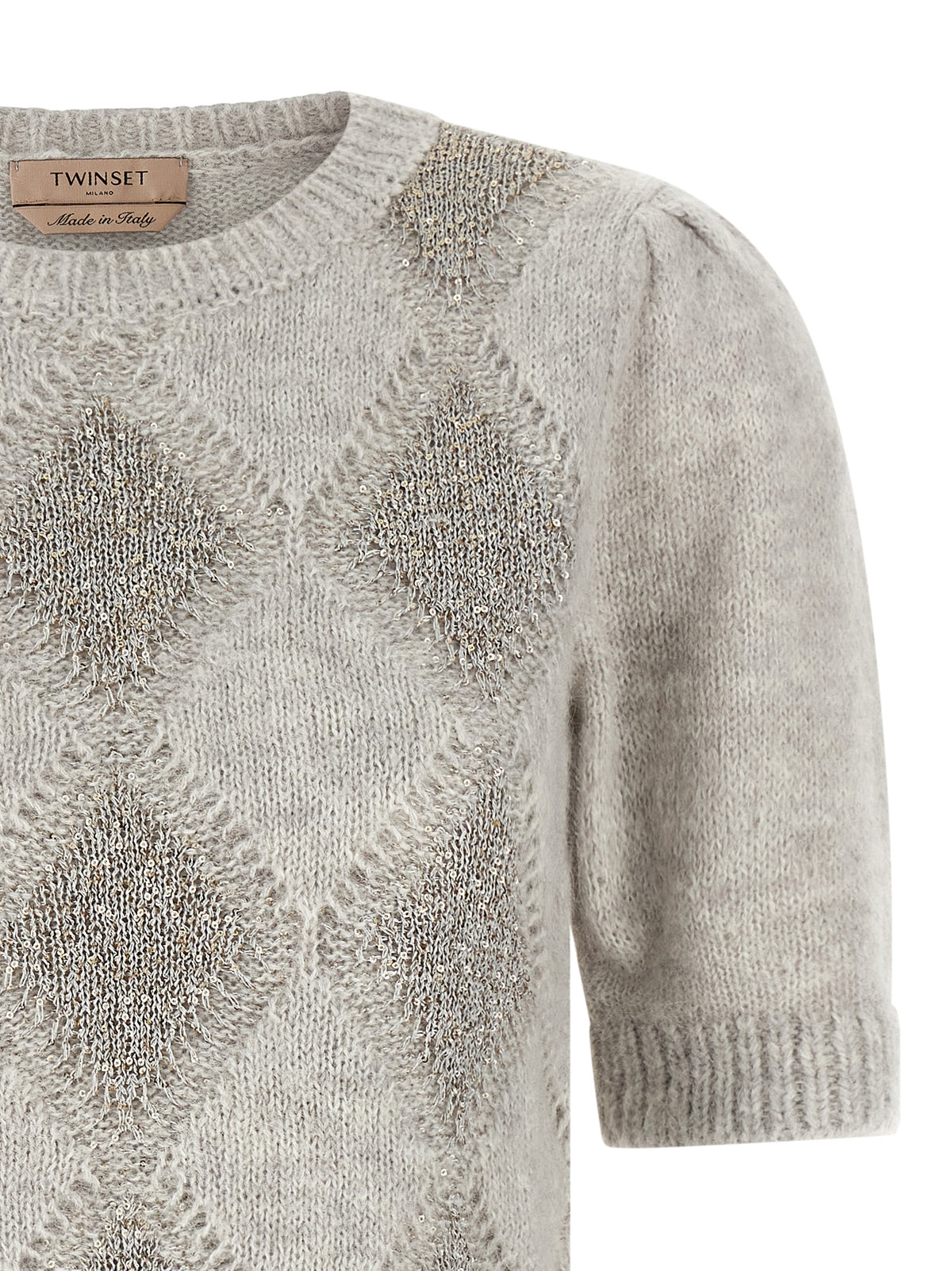 Twinset Gray Marabou Cardigan